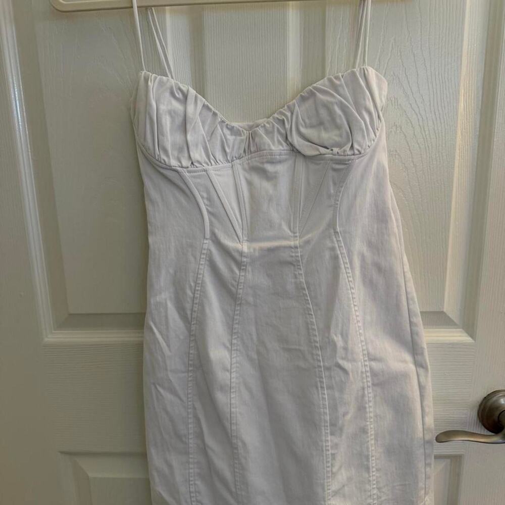 Zara white cotton mini dress